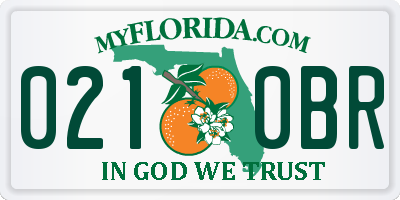 FL license plate 0210BR