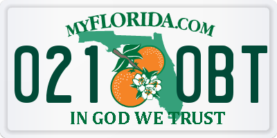 FL license plate 0210BT