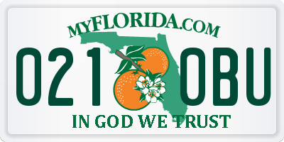FL license plate 0210BU