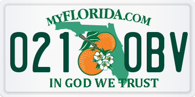 FL license plate 0210BV
