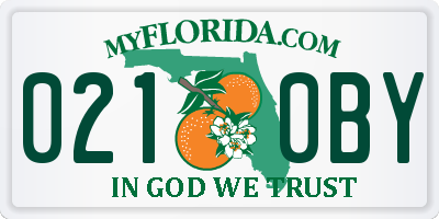 FL license plate 0210BY