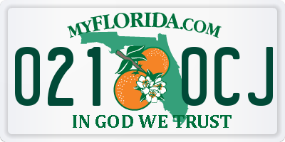 FL license plate 0210CJ