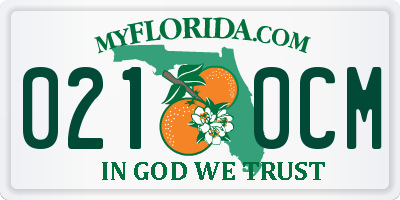 FL license plate 0210CM