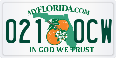 FL license plate 0210CW