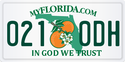 FL license plate 0210DH