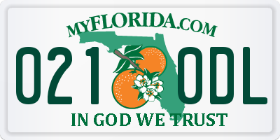 FL license plate 0210DL