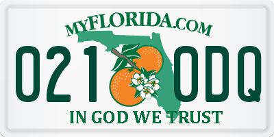 FL license plate 0210DQ