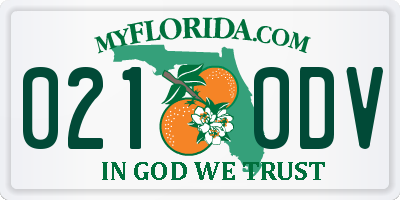 FL license plate 0210DV