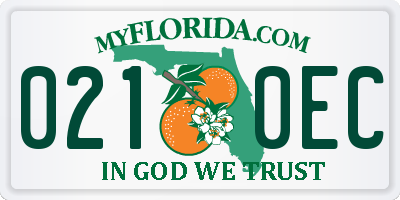 FL license plate 0210EC