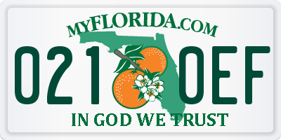 FL license plate 0210EF
