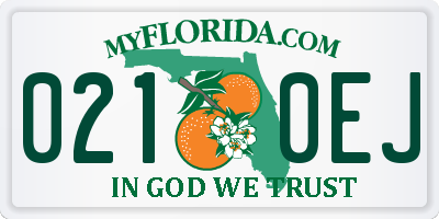 FL license plate 0210EJ