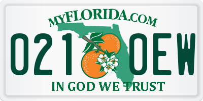 FL license plate 0210EW