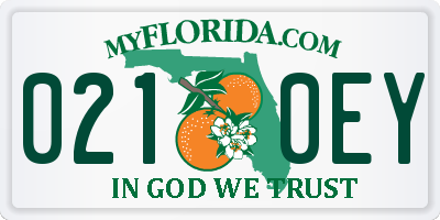 FL license plate 0210EY