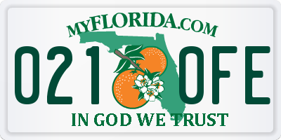FL license plate 0210FE
