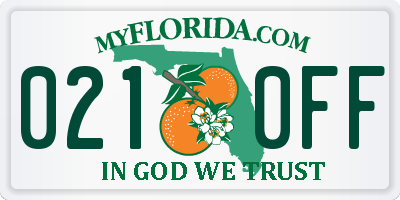 FL license plate 0210FF