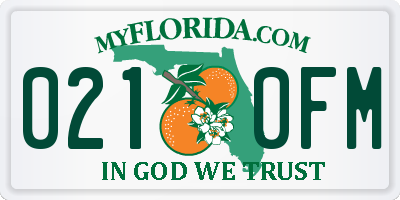 FL license plate 0210FM