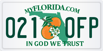 FL license plate 0210FP