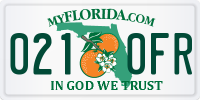 FL license plate 0210FR