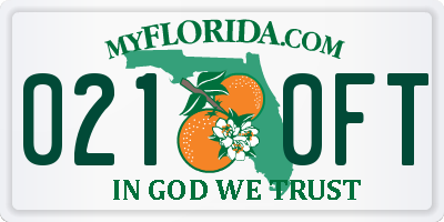 FL license plate 0210FT