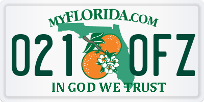 FL license plate 0210FZ