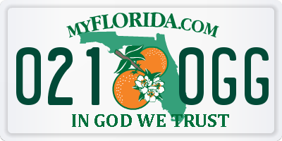 FL license plate 0210GG