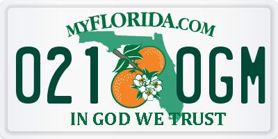 FL license plate 0210GM