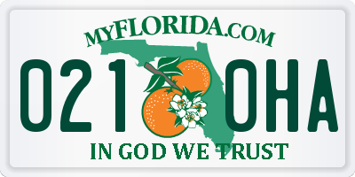 FL license plate 0210HA