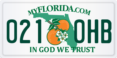 FL license plate 0210HB