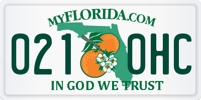 FL license plate 0210HC