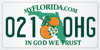 FL license plate 0210HG
