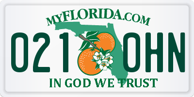 FL license plate 0210HN