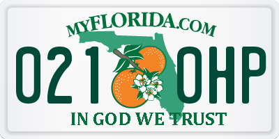 FL license plate 0210HP