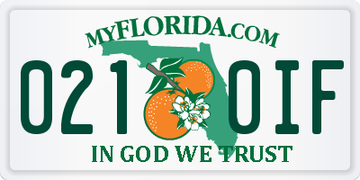 FL license plate 0210IF