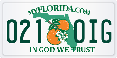 FL license plate 0210IG
