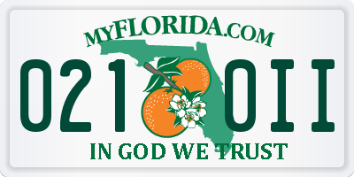 FL license plate 0210II