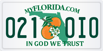 FL license plate 0210IO