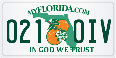 FL license plate 0210IV