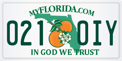 FL license plate 0210IY