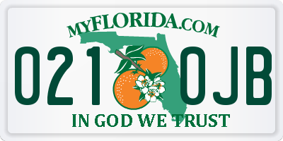 FL license plate 0210JB