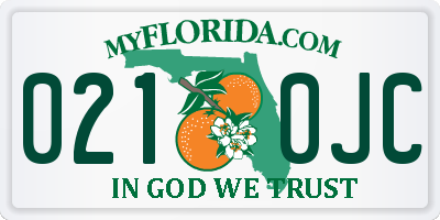 FL license plate 0210JC