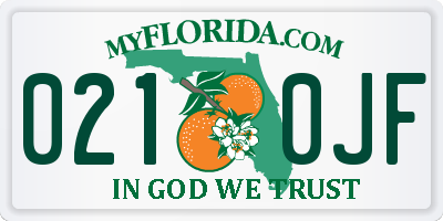 FL license plate 0210JF
