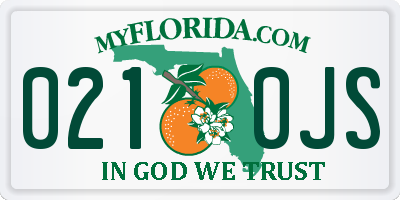 FL license plate 0210JS