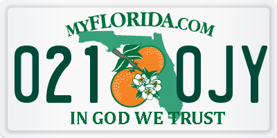 FL license plate 0210JY