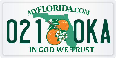 FL license plate 0210KA