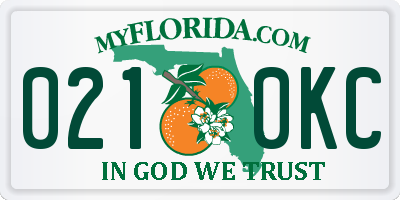 FL license plate 0210KC