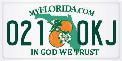 FL license plate 0210KJ