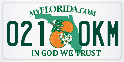 FL license plate 0210KM