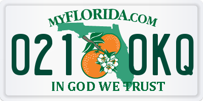 FL license plate 0210KQ