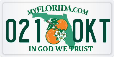FL license plate 0210KT