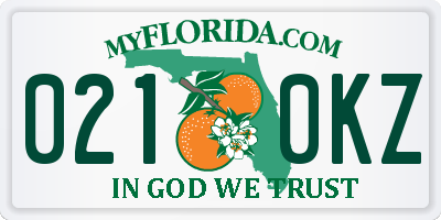 FL license plate 0210KZ